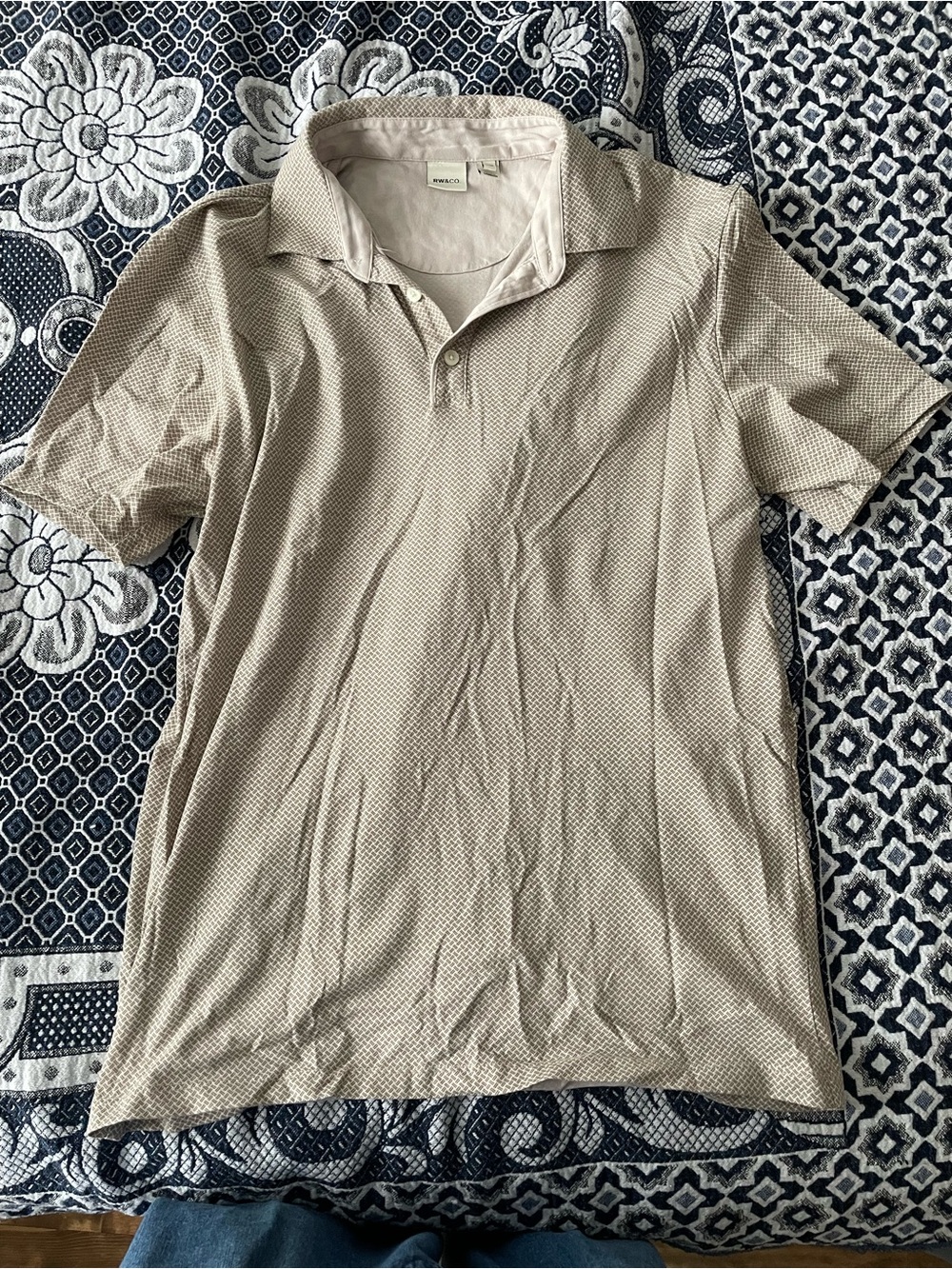 RW&CO beige patterned polo M